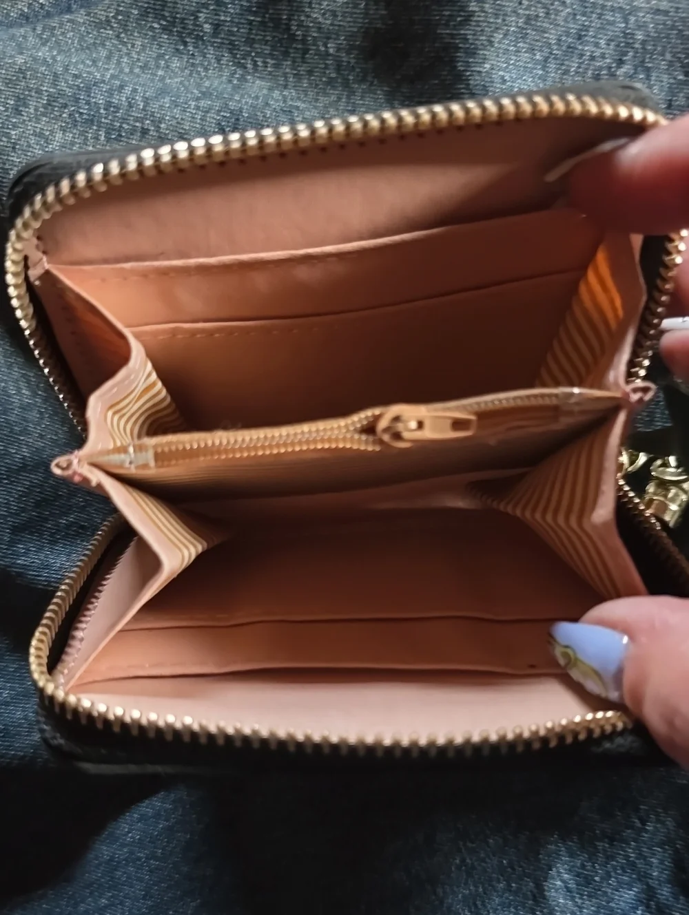 NWOT Black Cherry Embroidered Zip Wallet